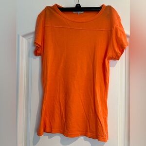 James Perse orange short sleeve shirt 100% cotton size 3 fit is medium to large